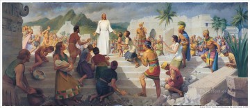 Jésus enseignant dans l’hémisphère occidental Religieuse Christianisme Peinture à l'huile